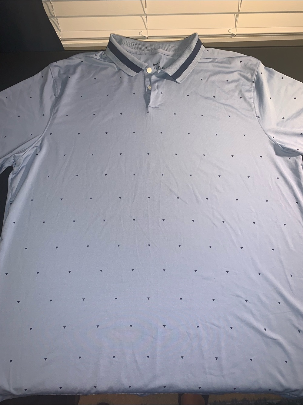 Nike golf Light Blue Polo with Navy Micro Triangle Pattern